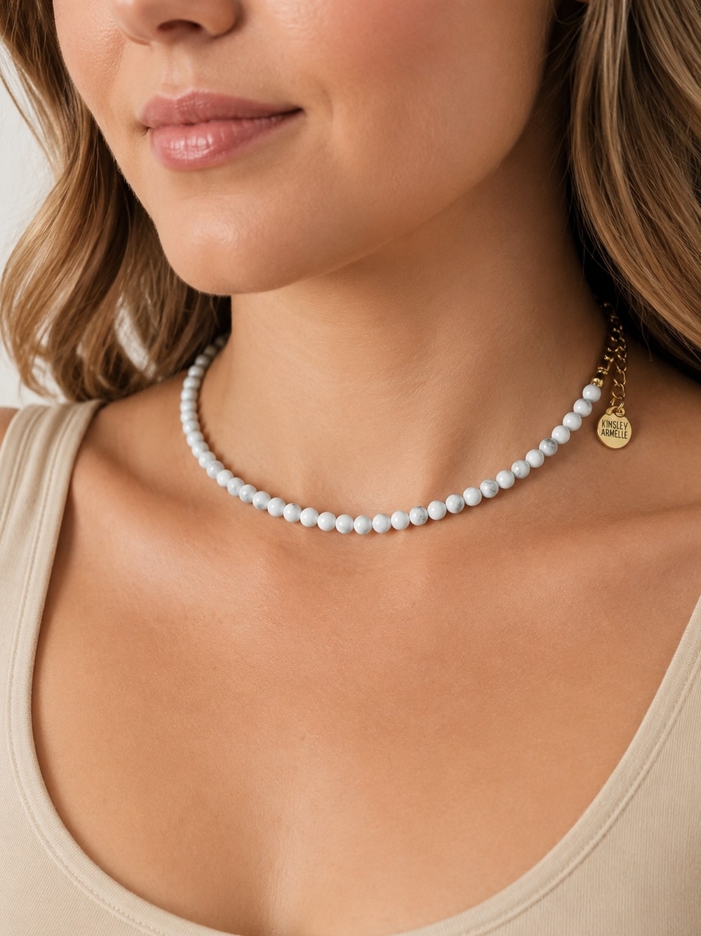Kinsley Armelle Genuine Stone Beaded Choker Necklace